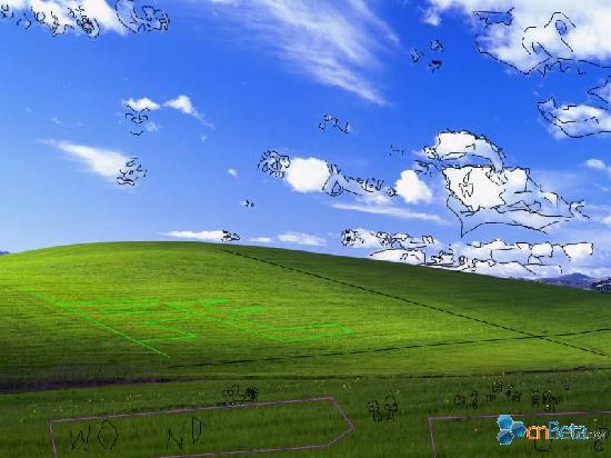 windows xp 默认壁纸中的大彩蛋[多图]