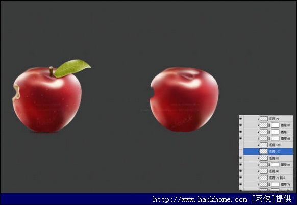 photoshop制作有缺口的红苹果图标