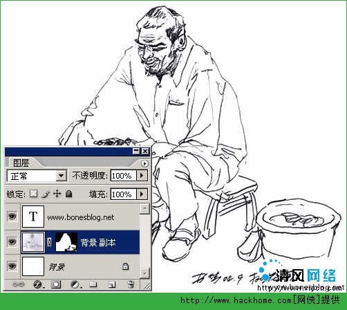 在photoshop中如何使用扫描后的线描图