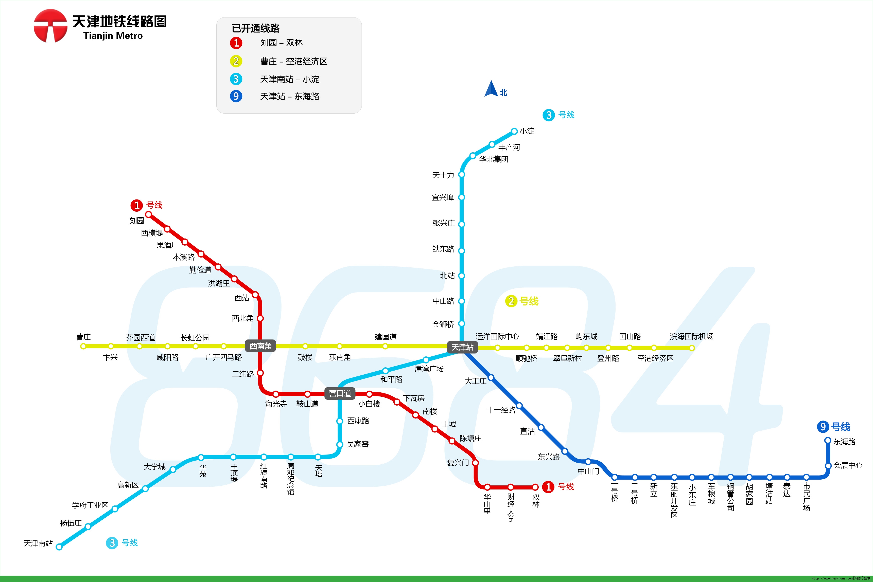 天津地铁线路图